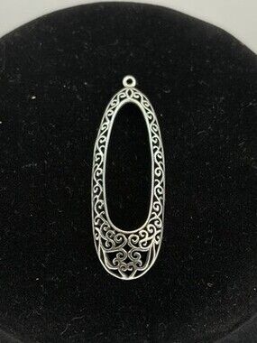 Vintage Silpada 925 Sterling Silver Openwork Oval Scroll Pendant Filigree
